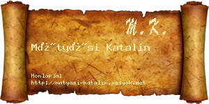 Mátyási Katalin névjegykártya